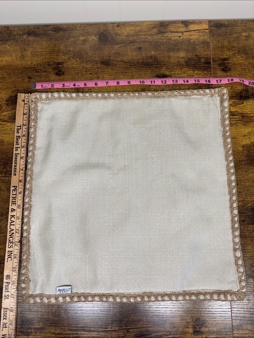 Neutral Cream Jute Edging pillow Cover